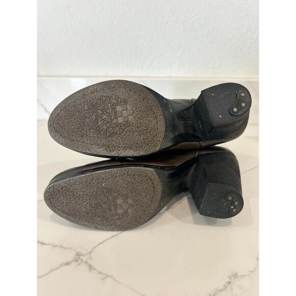 Vince Camuto Womens Hadley Ankle Boots Booties Brown Leather Stacked Zip 8.5 M - Picture 7 of 11